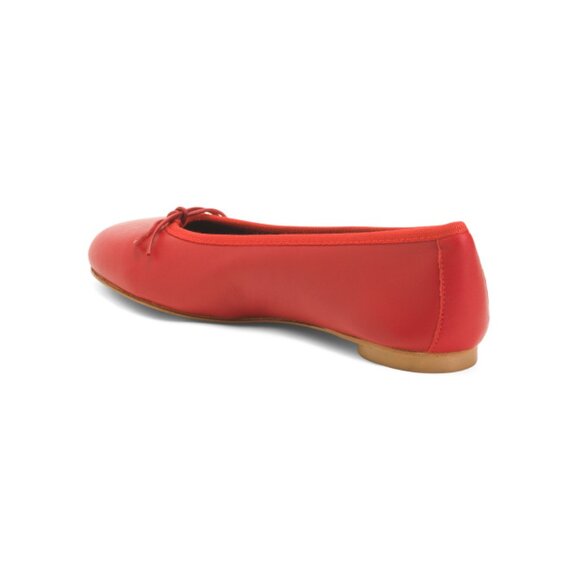 NUR ITALY Red Made In Italy Leather Renata Flats - Picture 2 of 2